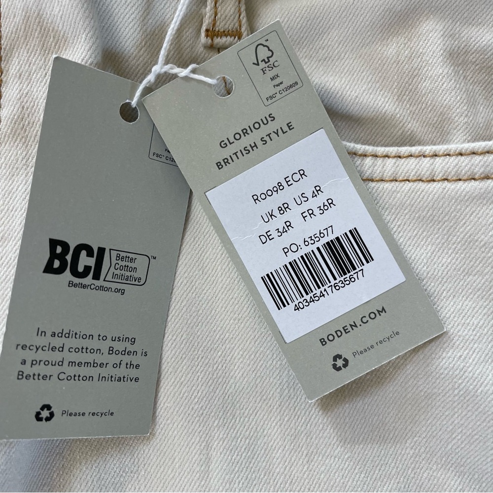 Boden Women’s High Waist Smart Flare Jeans in Ecru US Size 4 R - Picture 10 of 16